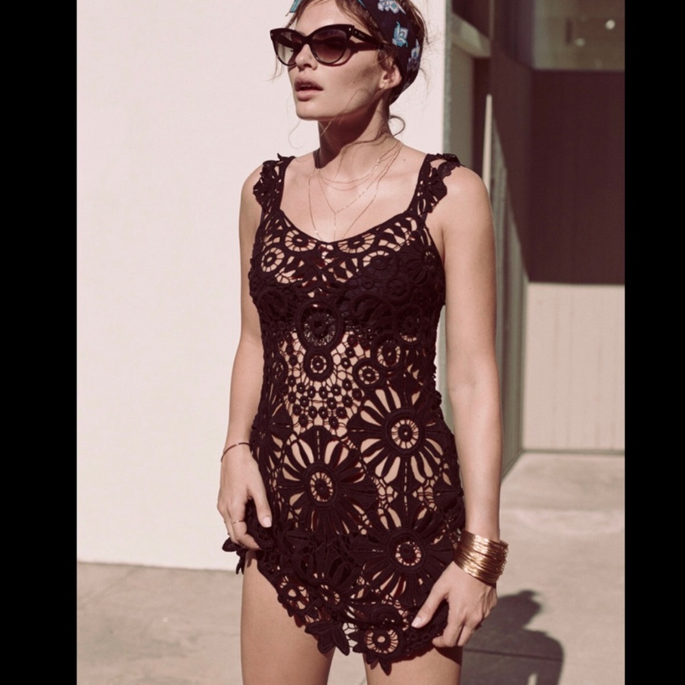 For Love and Lemons Crochet Rivera Coverup Dress